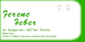 ferenc heber business card